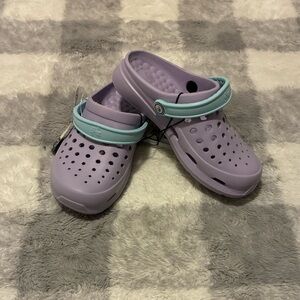 Kids Lightweight Lavender Sandals with Mint Strap